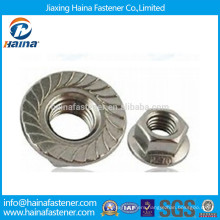 Stainless Steel 18-8 Serrated Hex Flange Nut Made In China